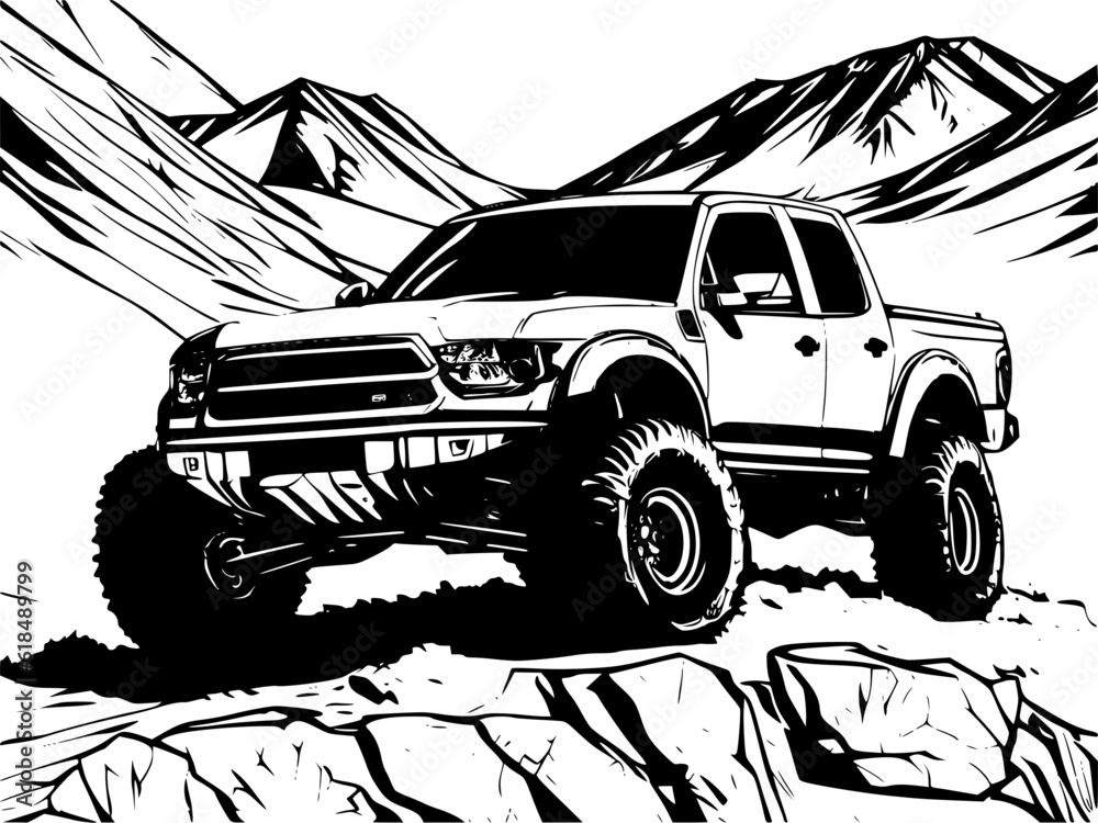 Wall mural off road vehicle vector