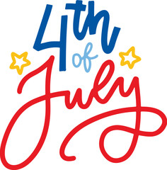 4th of July word art