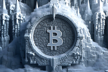 Frozen Bitcoin Illustration