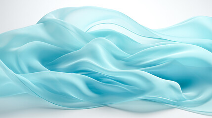 Illustration of a.abstract background beautiful,thin turquoise fabric. Generative AI.