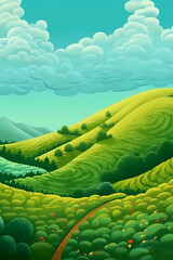 Plasticine landscape. AI generation	