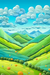 Plasticine landscape. AI generation	