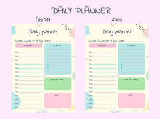 planners and to do list with home doodle decor illustrations. Template for agenda, schedule, planners, checklists, notebooks, cards and other stationery
