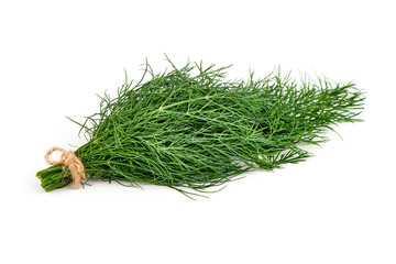 Fresh dill, isolated on white background.
