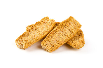 Wholegrain crisprolls, isolated on white background.
