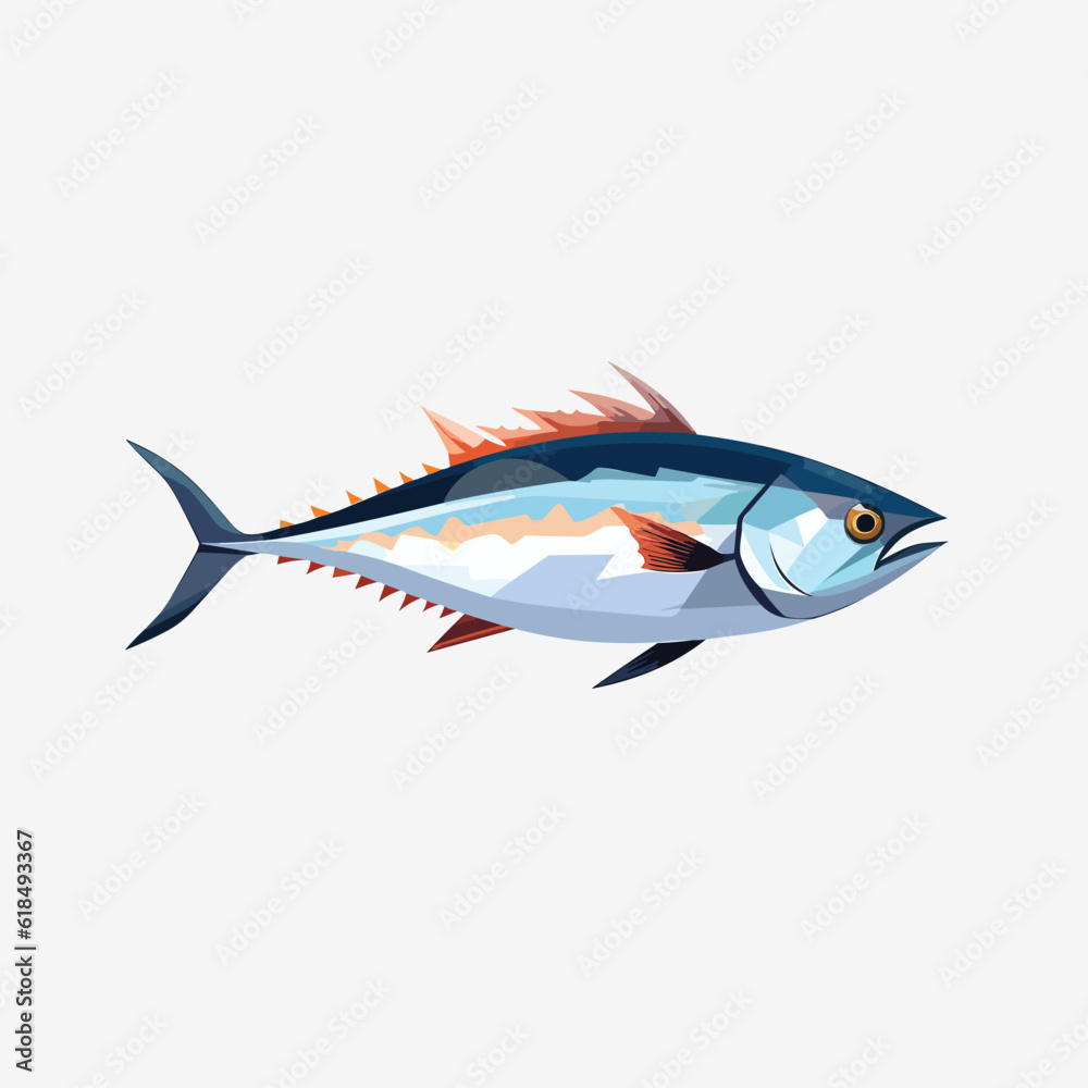 Wall mural Tuna vector isolated on white