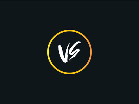 Artistic VS v s Vector Brush Stroke Letter Logo