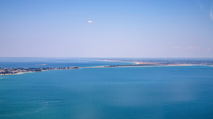 Fototapeta na wymiar Gulf of Morbihan between quiberon and la Trinité from aerial view in french Britanny