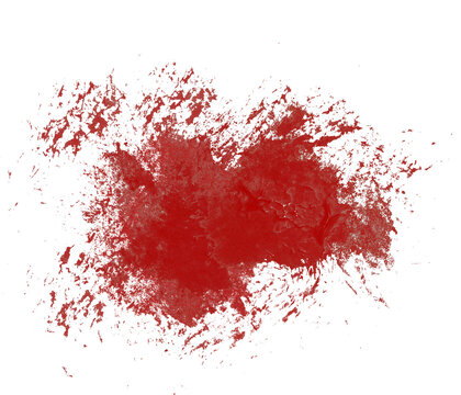 red ink splat, blood smear mark isolated