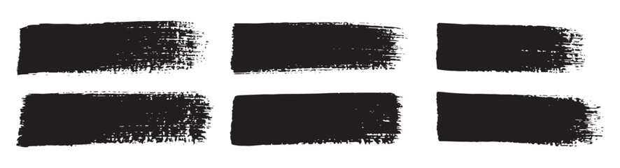 Set of grunge paintbrush. Ink stroke brush. Vector illustration
