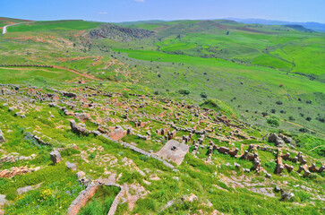 View of the ruins of the Roman city of Tiddis in Algeria