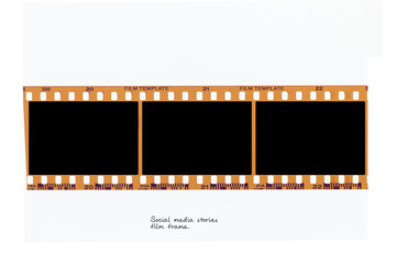 (35 mm.) film frame.With white space.film camera.