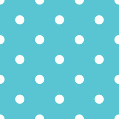 Blue and White Large Polka Dots Pattern Repeat Background