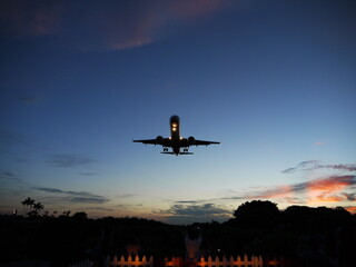 Airplane in the sky.