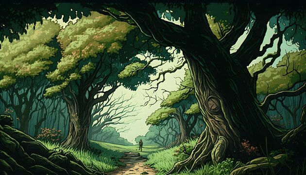 the great forest painted with tea cel shaded 