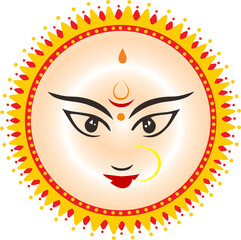 Durga Puja Elements with Maa Durga Eyes