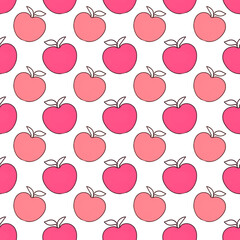 Seamless background with tropical fruits on white. Fruit pattern.