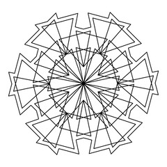 Snowflake mandala. Geometric coloring. Vector illustration