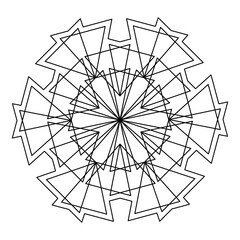 Obraz premium Snowflake mandala. Geometric coloring. Vector illustration
