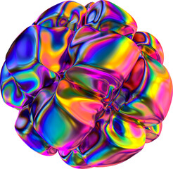 3D Abstract Bubble Metalic Glass Inflated Spectrum Dispersion Warped Shape
