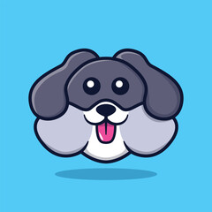 Cute Dog Head Vector Illustration Isolated
