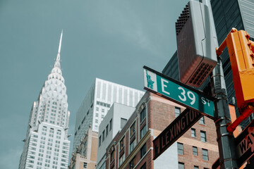 East 39th Street sign in New York, United States