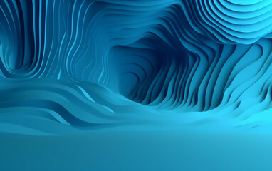 Fototapeta premium Abstract blue background made of paper. Generative AI technology.