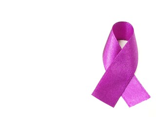A purple ribbon and space to add text 