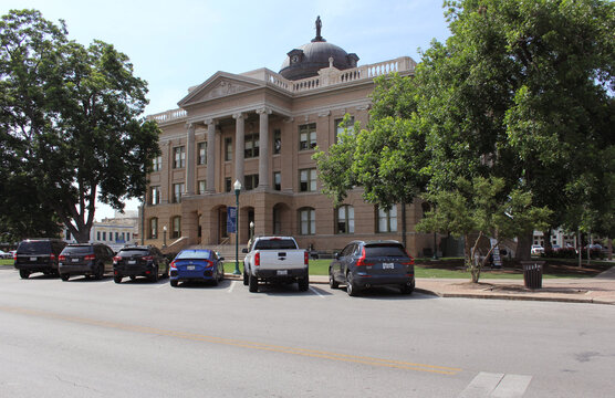 Georgetown, TX - June 7, 2023: Historic Williamson County Courthouse Located in Downtown Georgetown TX