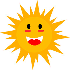 Kawaii sun illustration