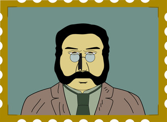 Vintage portrait of old fashioned man