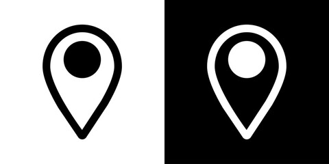 Pin location icon. Map pin marker. Map marker pointer icon collection. GPS symbol. Vector stock.