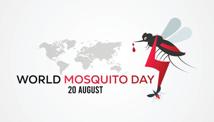 Mosquito Vector, World Mosquito Day. vector illustration. banner, Holiday, poster, card and background design.