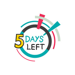Promotional banner with number of 5 days left sign.