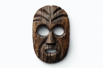 African mask on white background generative ai