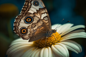 Close - up of a butterfly on a flower. AI Generated