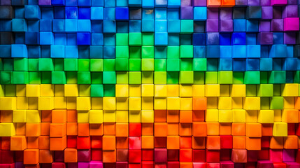 Colorful Blocks Abstract Background. AI Generated