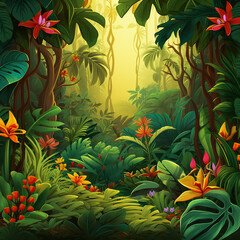 Ai jungle design with fairytale elements 