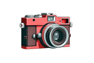 Vintage photo camera isolated on transparent background