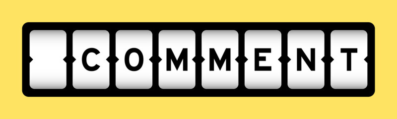 Black color in word comment on slot banner with yellow color background