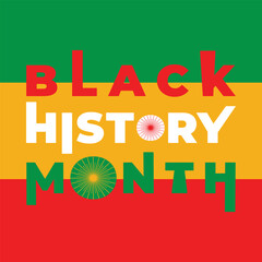 Black History Month card. Vector Flat Illustration.