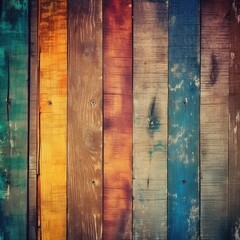 old color wooden texture background, Vintage wallpaper colors Patterned of brightly colored panels of weathered painted wooden boards.