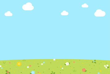Naklejka premium 背景イラスト_草原