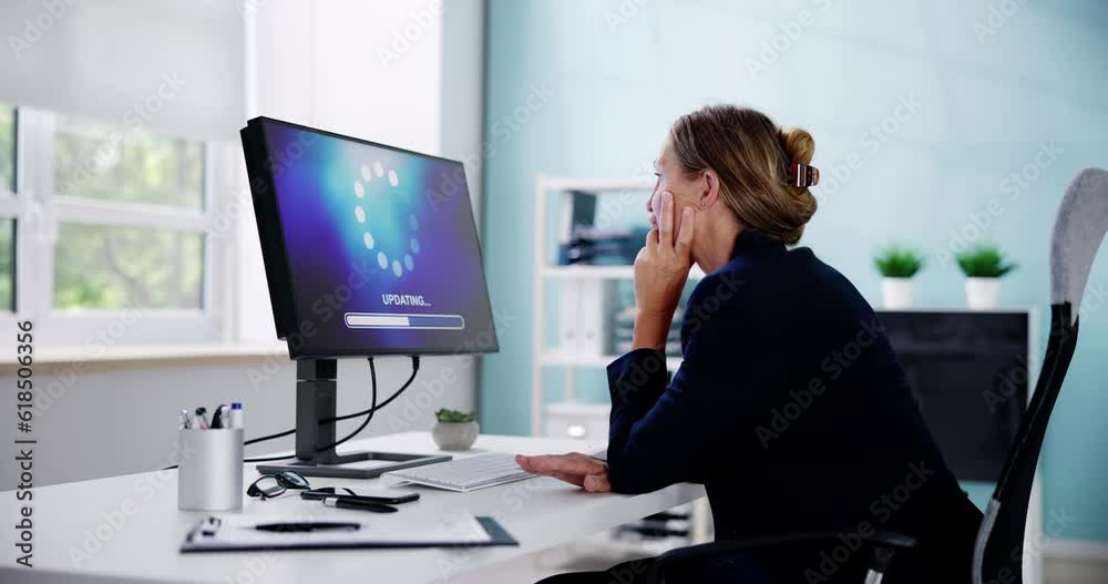 Aufkleber Installing Software Update Progress. Computer Loading Patch