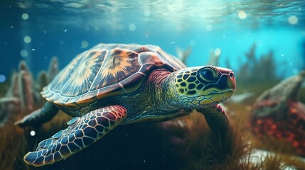 Turtle in the sea, Generative AI