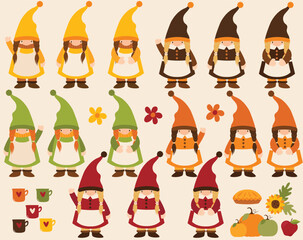 Cute Gnomes, Fall, Autumn, Thanksgiving