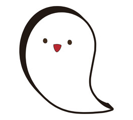 シンプルなオバケのイラスト素材 © アオフジマキ