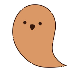 シンプルな茶色のおばけのイラスト素材