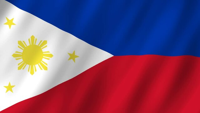 Flag of the Philippines waving animation. looping National Philippine flag animation background 4k