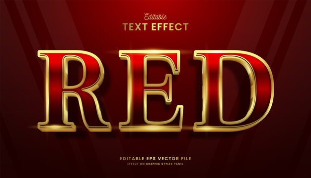 decorative elegant red editable text effect vector design